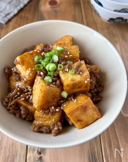 息子の大好物！ぷるぷる厚揚げとそぼろの甘辛炒め