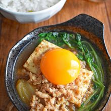 ひき肉でお手軽♪すき焼き風味の肉豆腐