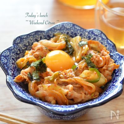 男子が喜ぶ♪豚キムチ丼