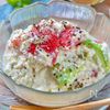 【トマトとアボカドのレモン洋風白和え】うどんスープで超簡単！