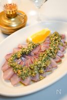バジルが美味しいこの季節に『ブリのジェノベーゼカルパッチョ』