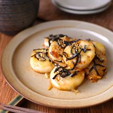 塩昆布チーズの和風長芋ステーキ