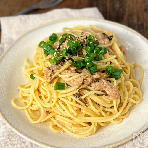 【ツナ塩昆布ポン酢パスタ】混ぜるだけで簡単