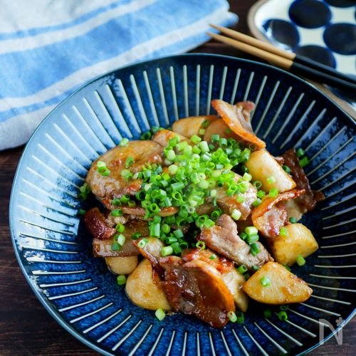 ご飯に合う！豚バラ肉と冷凍さといものこってり炒め