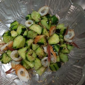 鶏皮坊主の作ってみた!投稿(きゅうりとみょうがのナムル)