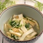 水菜と厚揚げの白だし生姜煮