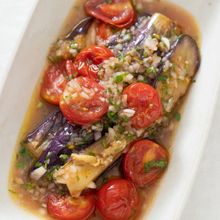 【焼いて漬けるだけ♪】なすとプチトマトのマリネ