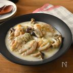 本鶏だしで簡単！鶏肉ときのこのクリーム煮