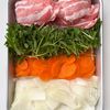 ［豚バラと野菜の重ねレンジ煮］レンジ一発！旨みたっぷり♡の工程1