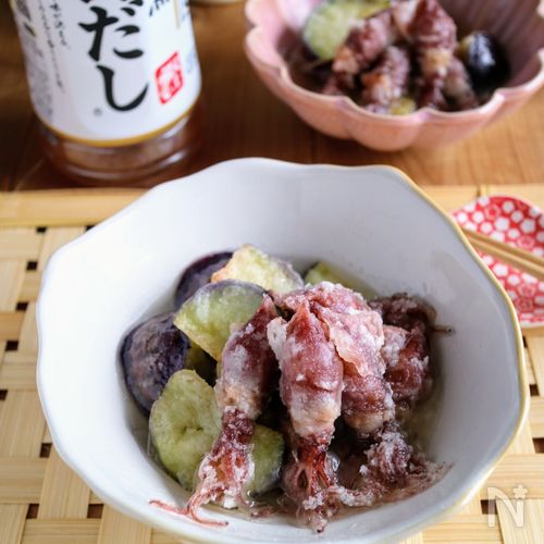 だしが染みる！ほたるいかとなすの揚げ出し