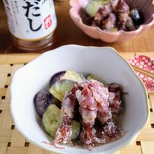 だしが染みる!ほたるいかとなすの揚げ出し