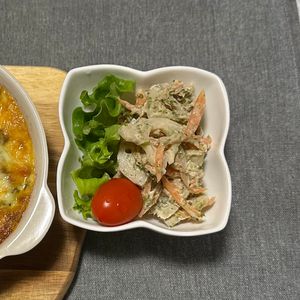 ちーさんの作ってみた!投稿(節約食材でパパッと♩【蓮根海苔マヨサラダ】)