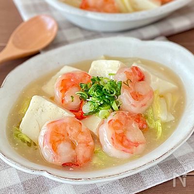 ほっこり♡ エビと豆腐と白菜の旨とろ煮