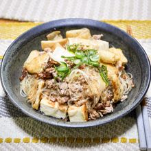 だし醤油で味付け「薄揚げと豆腐のカリカリ春雨炒め」