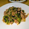joe sanの作ってみた!投稿(牛こまとほうれん草の甘辛ガリマヨ炒め)