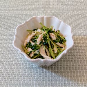 𝔂𝓾𝓶𝓲🍓の作ってみた!投稿(シャキシャキ食感♩豆苗と鶏ささみのうま塩ナムル)