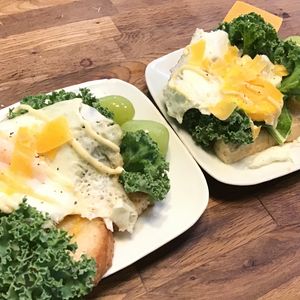 10歳のシェフの作ってみた!投稿(【朝食に】レタスたっぷり！とろ〜り半熟卵トースト)