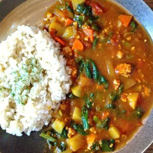 チョロリスの作ってみた!投稿(【ひき肉のトマトカレー】ルウで簡単!コク旨野菜カレー♡)