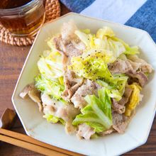 レンジで簡単♪豚肉のめんつゆバター蒸し