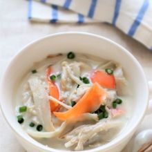 【ごぼうときのこの豆乳味噌スープ】ダイエット・便秘予防に！