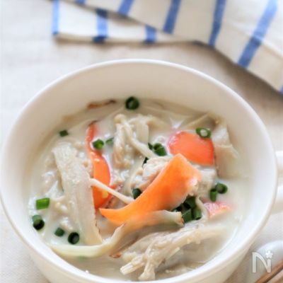 【ごぼうときのこの豆乳味噌スープ】ダイエット・便秘予防に!