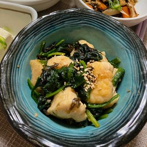 633toの作ってみた!投稿(【ささみとほうれん草のパパッと炒め】ごまの風味と塩昆布の旨味)