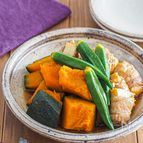 【豚肉とかぼちゃの煮物】厚揚げ肉巻きでかさ増し