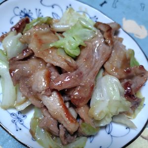 コスモスの作ってみた!投稿(行列の定食屋さんの🍚たっぷりキャベツと豚こまの生姜焼き🤩)