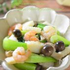 青梗菜とシーフードのあっさり白だし炒め