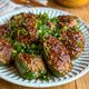 ソースがバリ旨《豆腐でふわふわ♡ピーマンの肉詰め》