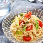 アスパラとトマトの冷製♡ツナポンパスタ【#簡単 #ワンボル】