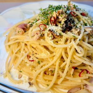 미키の作ってみた!投稿(【多分人生で一番作ってます】鯖缶ぺぺロンチーノ〜サバぺぺ〜)