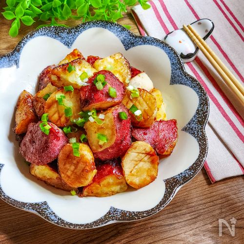 さつまいもとエリンギの甘辛バター炒め