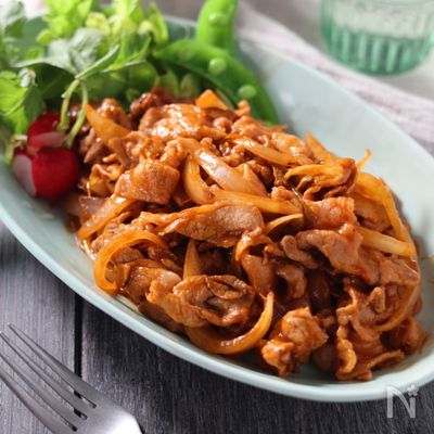 ポークチャップ　豚こま肉で時短節約♪