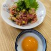 もんぶらん°・*:.。.☆の作ってみた!投稿(もっちりねっとり🤩薬味たっぷりまぐろの和風酢みそユッケ🍶)