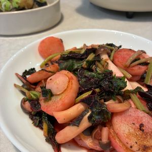 rieの作ってみた!投稿(やみつき♡『長芋ときのことほうれん草のバター醤油ソテー』)