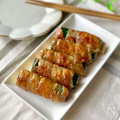 食べ応え抜群!極太ズッキーニの肉巻き