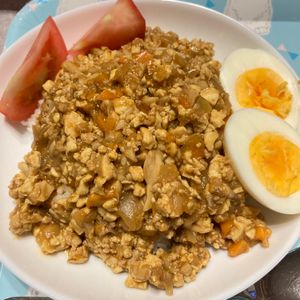 すみれの作ってみた!投稿(美味しく節約!子供が喜ぶ『豆腐とひき肉と野菜のキーマカレー』)