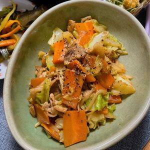 633toの作ってみた!投稿(コク旨！【ちゃんぽん風肉野菜炒め】野菜がもりもり食べられる♪)