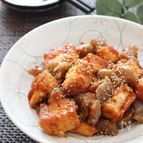 味しみしみ♡ちぎりこんにゃくとちぎり絹揚げのピリ辛韓国風
