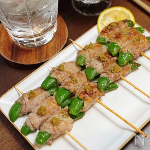 【スナップエンドウの肉巻き串】パクパク止まらん！居酒屋風♪