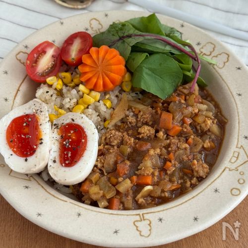レンジで作る我が家のれんこん入りキーマカレー