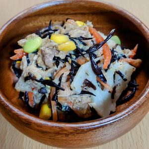 まゆのの作ってみた!投稿(【蓮根とひじきのごま味噌サラダ】マヨネーズ不使用♪和風サラダ)