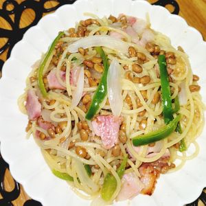 ヴェルの作ってみた!投稿(【グランプリレシピ】家族絶賛の納豆パスタ　ニンニク醤油風味)