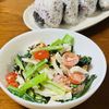 はっぴぃの作ってみた!投稿(すぐ作れる☆『ちくわと小松菜とミニトマトの塩昆布マヨサラダ』)