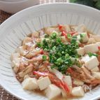 簡単3分ヘルシー♡豆腐とかにかまの中華とろみ煮