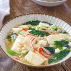 ワンパンで栄養満点◎【小松菜と豆腐とえのきの中華風あんかけ】