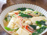 ワンパンで栄養満点◎【小松菜と豆腐とえのきの中華風あんかけ】