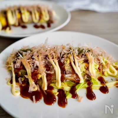 ライスペーパーでヘルシー♪お好み焼き