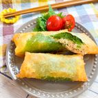 簡単揚げ焼き☆ツナマヨチーズと大葉のペッパー春巻き